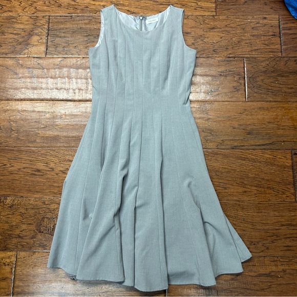 Calvin Klein Dresses & Skirts - Calvin Klein light gray pleated midi dress